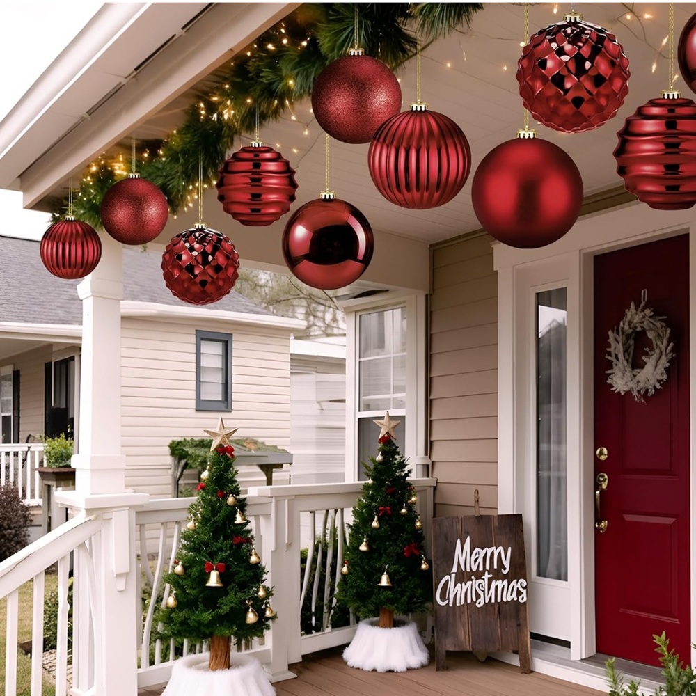 6 Pcs Extra Large 6 Inch Christmas Balls Ornaments Shatterproof Lightweight - Picture 5 of 7